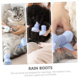 Ipetboom 2sets Supple Dog Rain Shoes Comfortable Outdoor Dog Shoes Rain Boot Design 4pcs*2