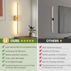 Rechargeable Battery Operated Wall Sconces, 11000mAh Wireless Brushed Gold Wall
