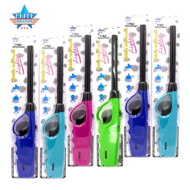 Elite Brands USA Long Lighters Bulk Pack, Multi Use Butane
