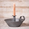 Irvin's Country Tinware Round Tapered Pan Candle Holder in Antique
