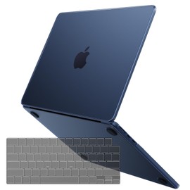 Soonjet - Funda para MacBook Air de 13.6 pulgadas, M3 M2 2024-2022, modelo A3113 A2681, resistente funda protectora rígida + funda de teclado translúcido para MacBook Air de 13 pulgadas, transparente