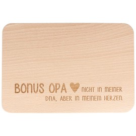 Spruchreif Breakfast Board with Engraving "Bonus Papa" | Bread Board with Lettering | Gift for Stepopa for Father's Day