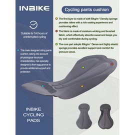 INBIKE Men's Cycling Shorts - 3D Padded, UPF 50+, Large Pockets for Road Riding Bicycle Biking Black