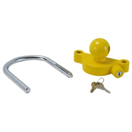 GoTow GT-10002 Yellow Universal Coupler Trailer Hitch Security Lock Fits 1 7/8" 2' 2 5/16"