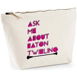 Hippowarehouse Ask Me About Baton Twirling printed make up cosmetic wash bag 18x19x9cm