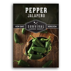 SURVIVAL GARDEN SEEDS Survival Garden Seeds - Jalape?o Pepper Seed for Planting - Packet with Instructions to Plant and Grow Green or Red Chili Peppers in Your Home Vegetable Garden - Non-GMO Heirloom Variety - Single Pack