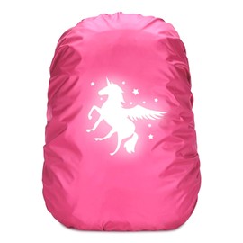 Leeelyan Unicorn School Bag Rain Cover, Rain Cover School Bag Unicorn, Unicorn Backpack Cover Reflective, Rain Protection School Bag Step by Step, Backpack Cover Reflective for Girls/Children