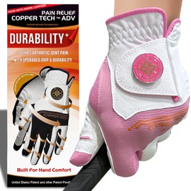 Copper Tech Adv 2.0 Golf Gloves Women Right Handed Golfer & Left Handed Golfer | Joint Support Copper Compression Womens Golf Glove | Tear Resistant Durability and Tacky Grip for Max Control