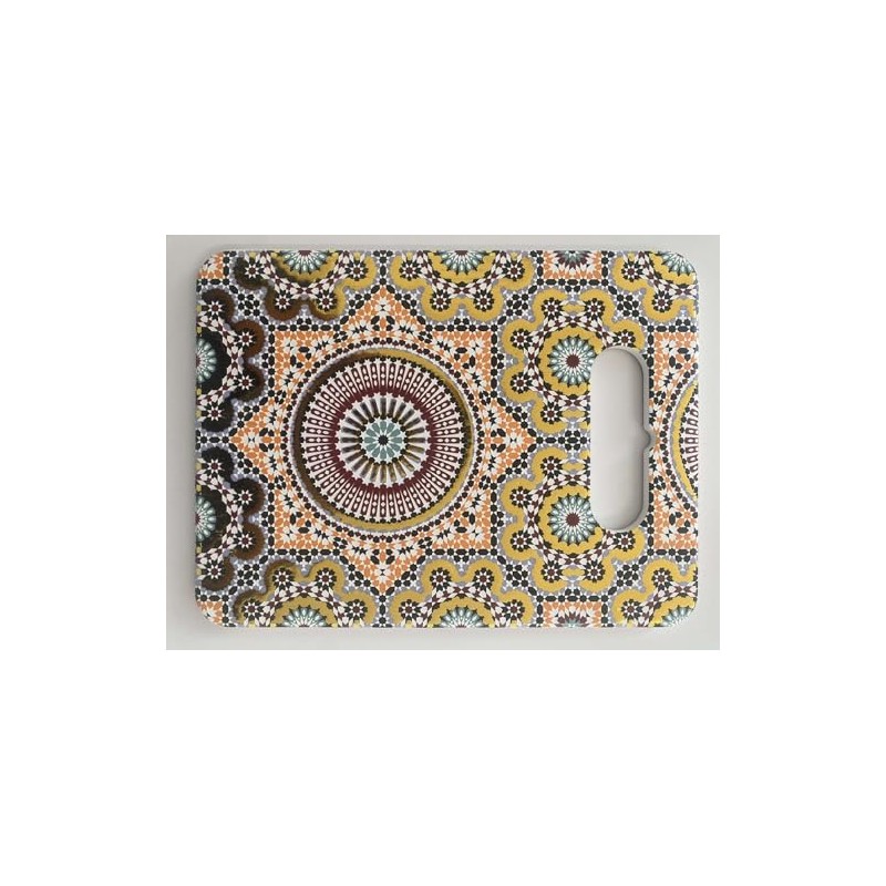 Ceramic Serving Board, Moroccan Zellige Design (Gold Oasis)
