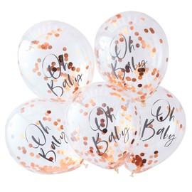 Ginger Ray Baby Shower Confetti Balloons, Rose Gold (Pack of 5)