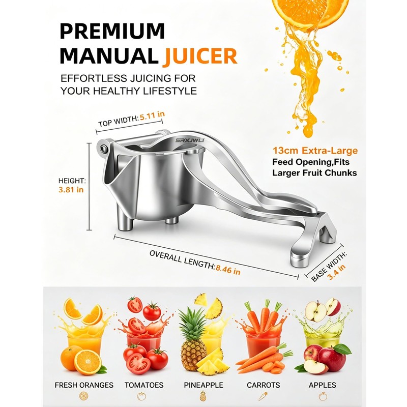 Hand Juicer Lemon Squeezer Press Manual Fruit Juice Metal Handheld