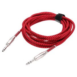 QUARKZMAN Guitar Instrument Cable, 15 Feet 1/4 Inch to 1/4 Inch Straight to Straight Angle Electric Guitar Jack Cable for Guitar Bass, Black Red