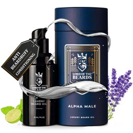 LORD OF THE BEARDS Premium Beard Oil for Men - Fusion of Citrus Neroli and Honey Scented, Alpha Male – Premium Beard Care with Organic Argan, Jojoba, Coconut Oils – Beard Growth Oil - 30 ml
