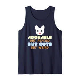 Horror Bunny Psycho Tees Adorable But Psycho But Cute Tank Top T-Shirt, blue