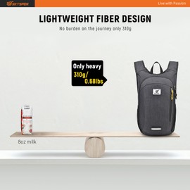 SKYSPER Small Daypack 10L/15L/20L Hiking Backpack Packable Lightweight Travel Day Pack for Women Men, Black, Daypack Backpacks