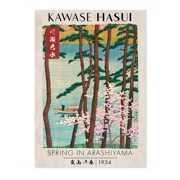 Spring In Arashiyama Japanese Woodblock Print, Modern Poster Japan Wall