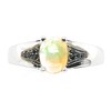Genuine Ethiopian Opal Cabochan, Black Spinel 925 Solid Sterling Silver