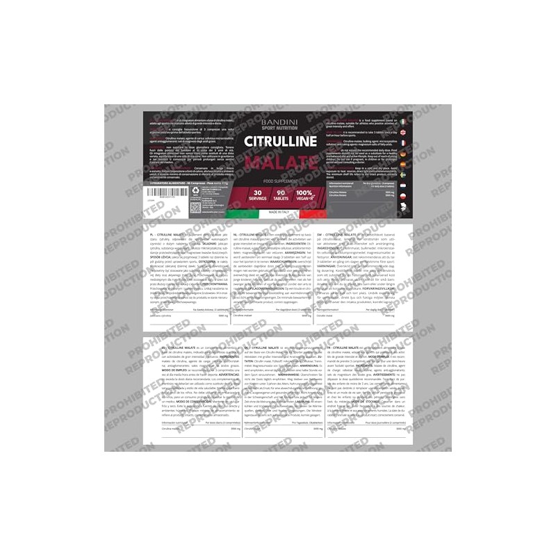 Bandini® CITRULLINE Malate 90 Tablets 3000 mg per Dose -