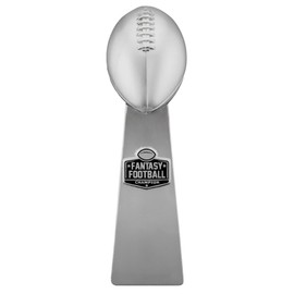 Fantasy Football Championship Trophy 10 Inch - Silver Finish Football Trophy Replica for League Winner, Premium Fantasy Trophy for Display, Durable Trophy Fantasy Football Award