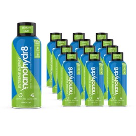 Nanohydr8 Workout Energy Drink with Nanotechnology for Fast Hydration and Electrolyte Recovery, 4 Ounce Shooter, Lemon Lime Extreme 12 Pack