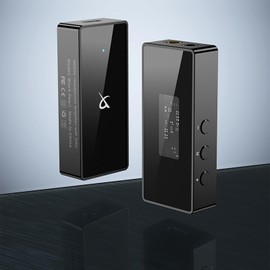 Linsoul TRN Black Pearl Portable HiFi Digital Audio Decoder, High Performance DAC Decoding Dual Chip, Supports PCM 384kHz/32bit and DSD64/DSD128/DSD256, 4.4mm Full Balance Differential Output and