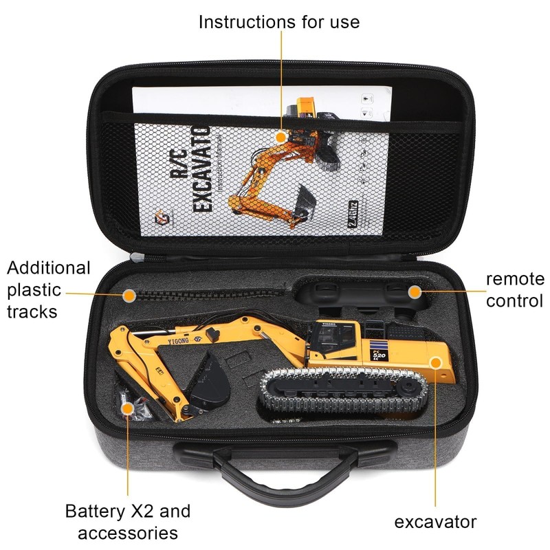 kolegend Hobby Metal Mini RC Excavator for Adults, Remote Control