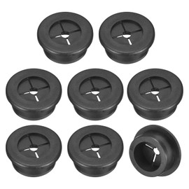 QUARKZMAN Pack of 8 Cable Grommets, 1 Inch (25 mm) Desk Feed-Through Flexible Rubber Sleeves, Wire Hole Cover for Office, Computer Desk, Cable Organiser, Black