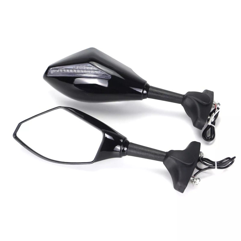 POMT Rearview Mirrors With Turn Signals LED For Yamaha YZF