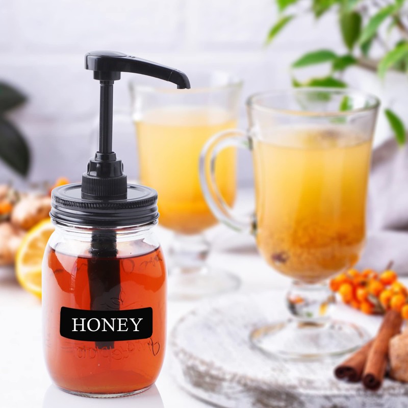 Mason Jar Syrup & Sauce Dispenser Pump Lids for Regular