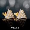 VEXXS S925 Diamond Stud Earrings for Men, 14K Real Gold