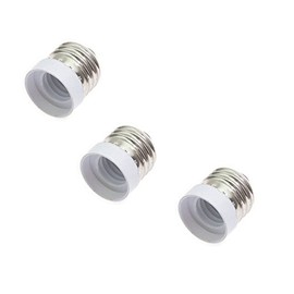 Glo-shine E26 E27 to E17 Socket Adapter,Medium Screw to Intermediate Base E17 Light Bulb Socket Adapter Converter Reducer (3 Pack)
