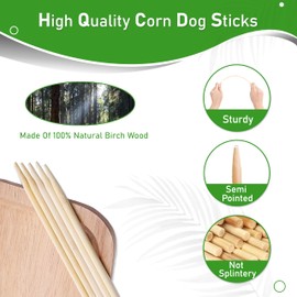 Perfect Stix Perfect Stix Corn Dog Sticks. 8.5 inch x 3/16 semi Pointed. Pack of 150 Count