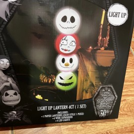 Kcare Nightmare Before Christmas Light Up Paper Lanterns 4ct 30th Anniversary New