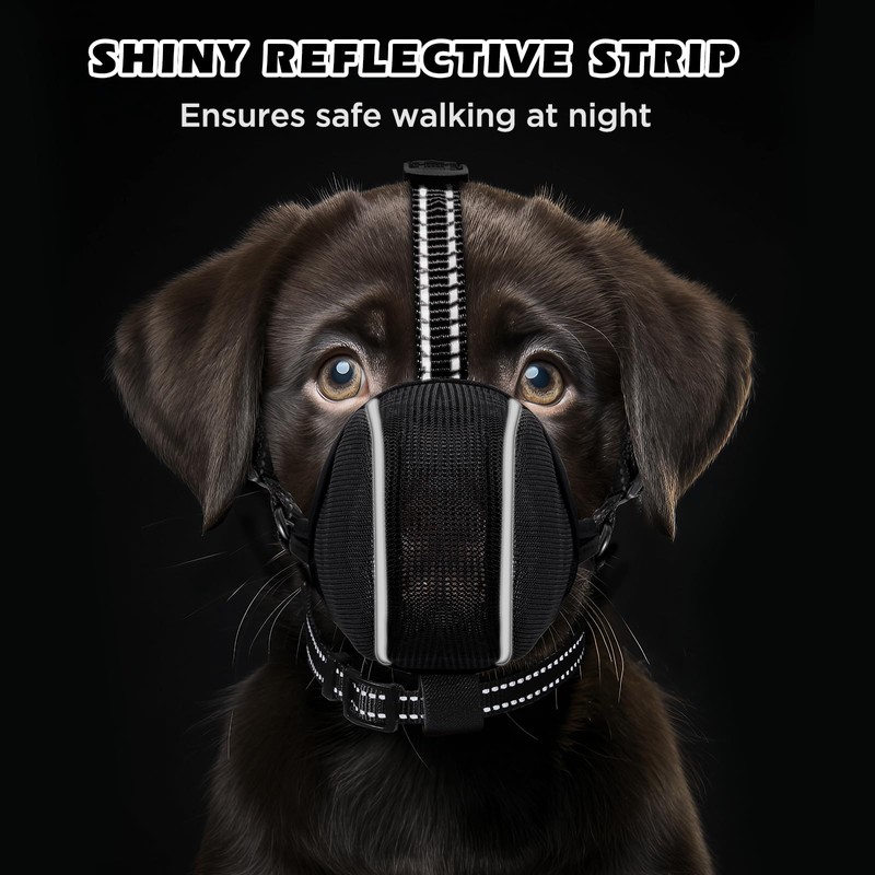 Dog Muzzle - Soft Breathable Mesh Nylon Adjustable Muzzle for