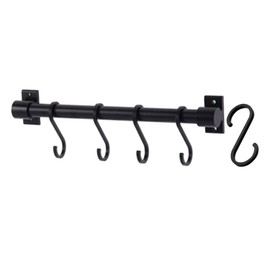 ULTECHNOVO 1Set Wall Mounted Kitchen Utensil Rack with Hooks Multi Functional Pot and Pan Hanger Rail for Organizing Kitchen Utensils Towels Mugs and More