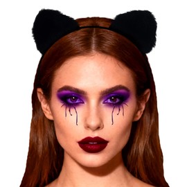Goresory Halloween Cat Ear Headbands Black Ear Headband Cat Headpiece Hair Accessory for Women
