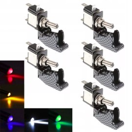 Unbranded 12V 20A Red LED Light Toggle Rocker Switch Control ON/OFF Marine Car Boat ATV