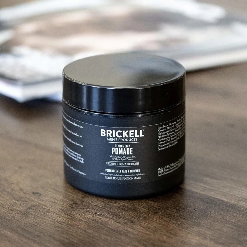 Brickell Mens Products Pomada De Arcilla Para Hombres, Natur