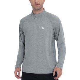 Roadbox Mens UV Protection Shirts - Long Sleeve UPF 50+ Sun Protection Lightweight 1/4 Zip Shirts for Running Hiking Fishing