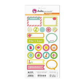 Anita y Su Mundo Congratulations Collection Stickers, 21 Designs Per Sheet, Paper, Multicoloured, 15 x 32 cm