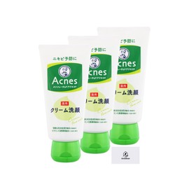 ロート製薬 メンソレータム アクネス 薬用クリーム洗顔 130g 3本セット [医薬部外品] Aronheurオリジナルマスクケース付き
