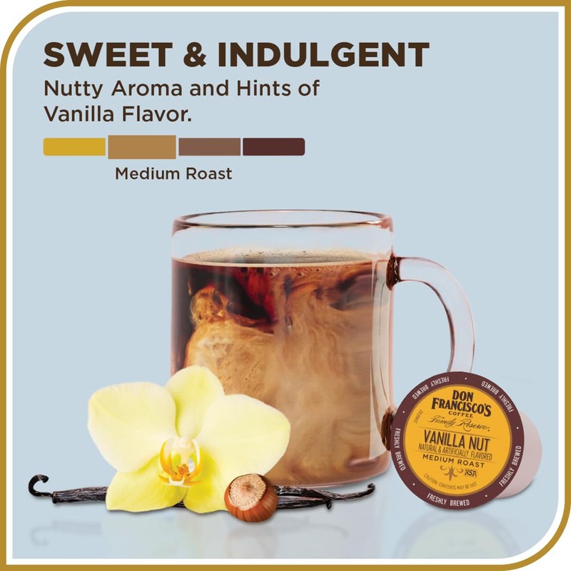 Don Francisco's Vanilla Nut Flavored Coffee - 55 K-Cup Compatible