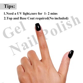 Imtiti Gel Nail Polish, Black Gel Polish Soak Off LED U V Nail Gel Polish Nail Polish DIY Nail Art Starter Manicure Salon Gel Nail Kit for Women Girls 10ML