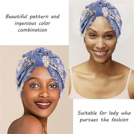 ESTEVANJ MUR Bohemian Turbans for Women,Elastic Headwrap Beanie Hat,Chemo Headwear,Sleep Cap,Hijab Undercap,Hair Wrap for Sleeping,Double Layered with Interior Lining (UK, Alpha, One Size, B)