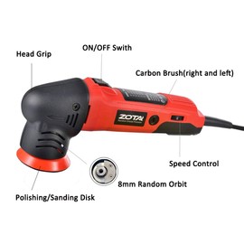 ZOTA Orbital Polisher - 3" Dual Action Mini Polisher Kit with 13.1 ft Cord for Car Detailing