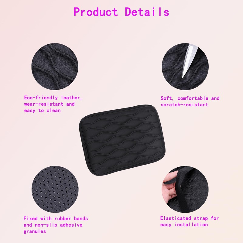 Center Console Cover for Most Vehicles - Waterproof Armrest Pad