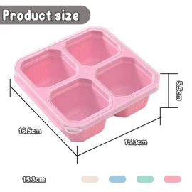 Kaelix 4 Pack Reusable Snack Boxes - Sectioned Lunch Containers with Leak-Proof Lids, Portable Travel Snack Box for School, Office, Picnic & Meal Prep