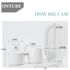 ONTUBE Porcelain Sugar and Creamer with tray and Crystal Lid