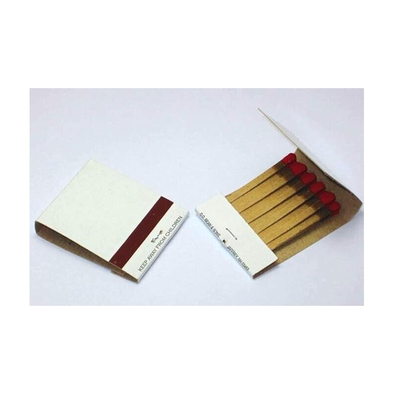 D.D Bean & Sons 500 Plain White Matches Matchbooks for