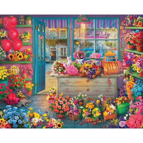 Springbok's 1000 Piece Jigsaw Puzzle Flower Shop - Made in USA